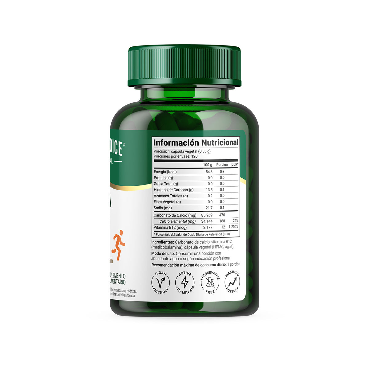 Ingredientes y tabla nutricional de Vitamina B12 Metilcobalamina Native Choice